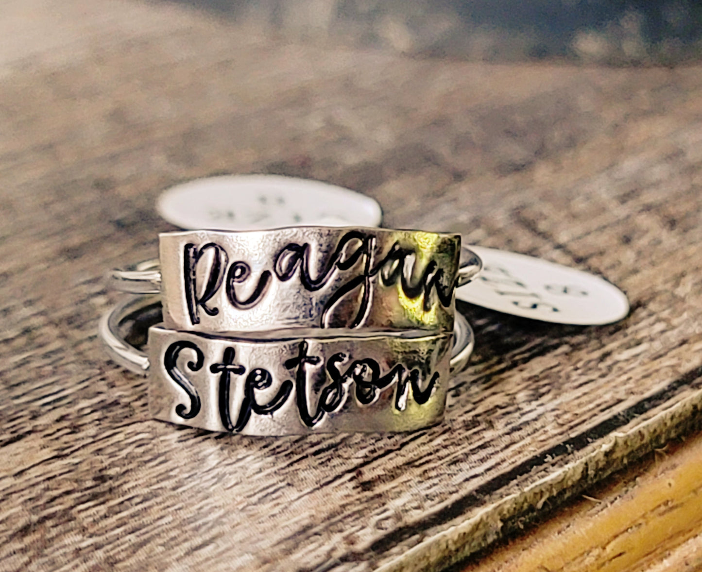 Plate Style Handstamped Ring