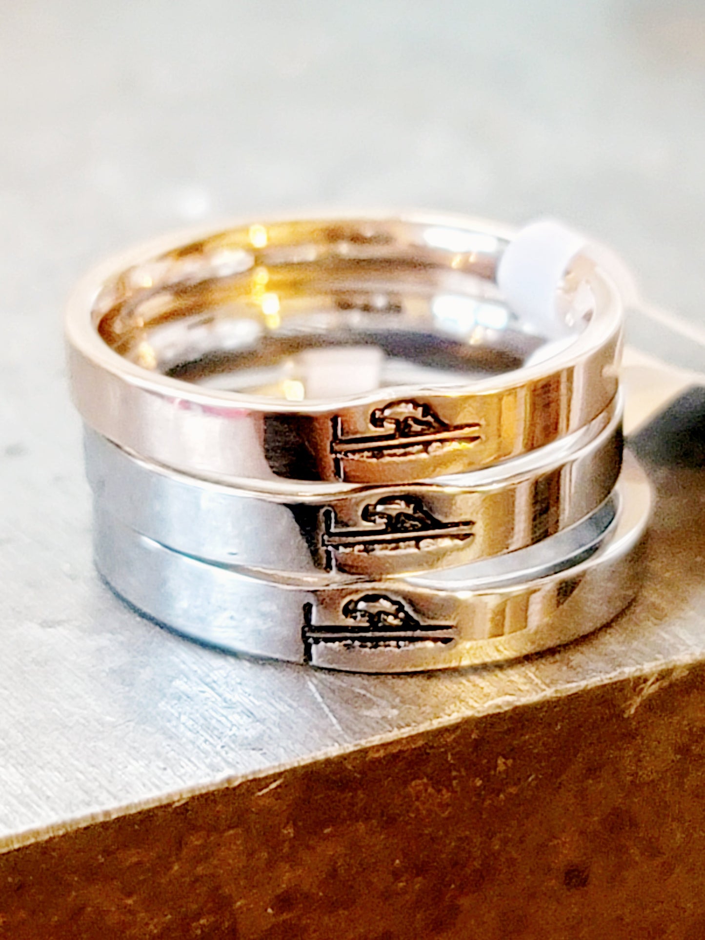 FLAT 3mm Handstamped Stacking Ring