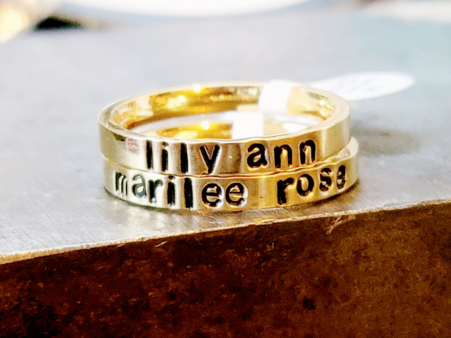 FLAT 3mm Handstamped Stacking Ring