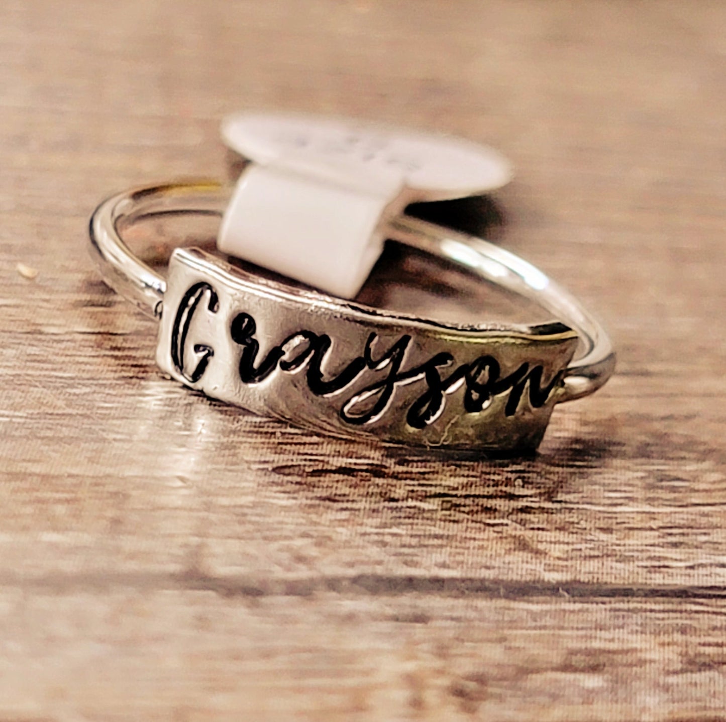 Plate Style Handstamped Ring