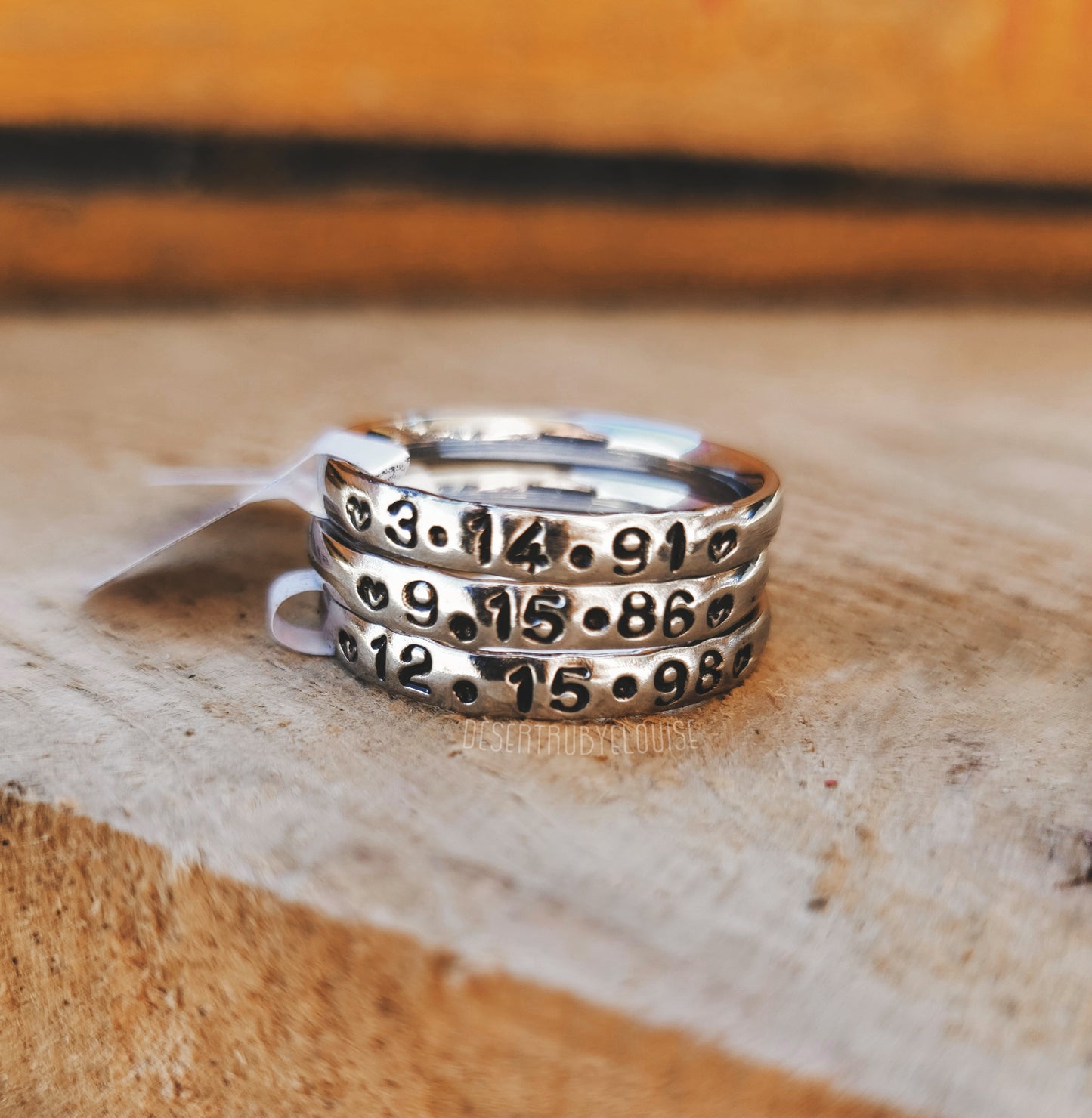 3mm Handstamped Stacking Ring