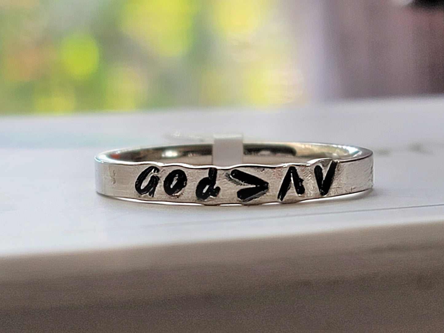 FLAT 3mm Handstamped Stacking Ring