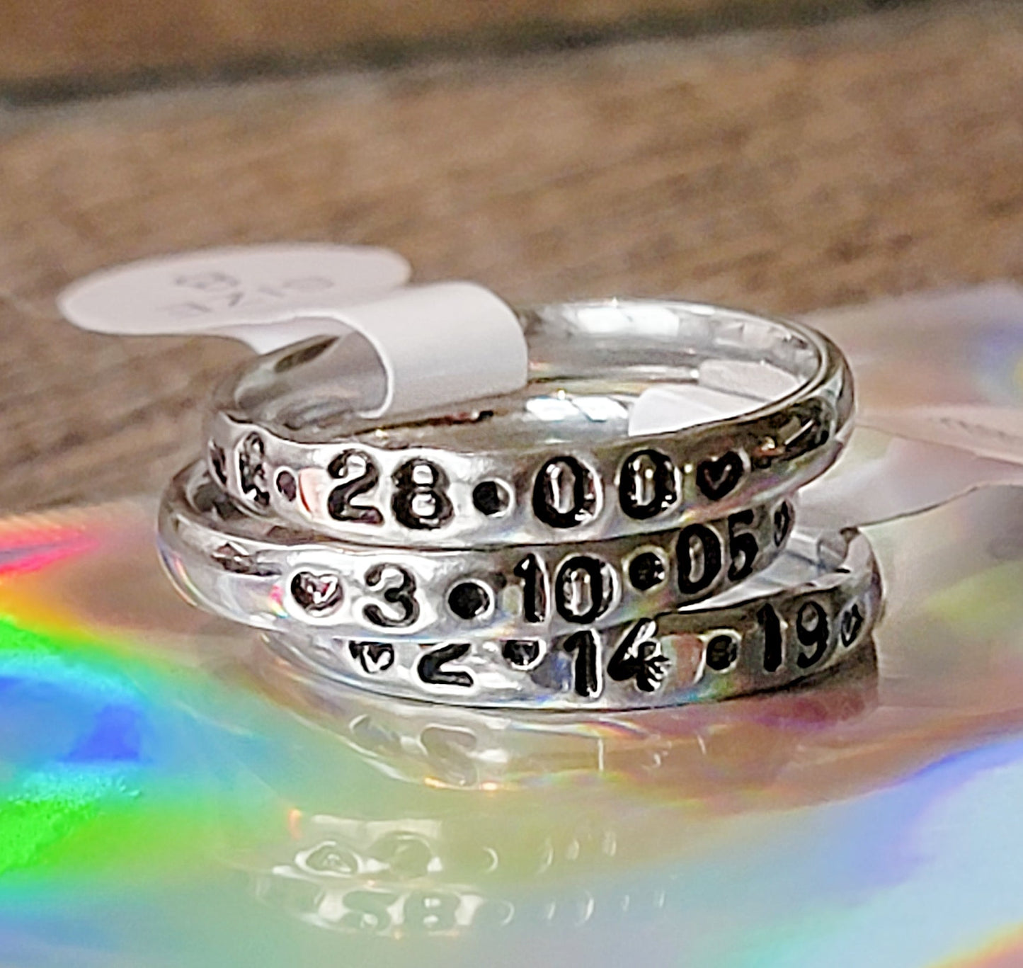 3mm Handstamped Stacking Ring