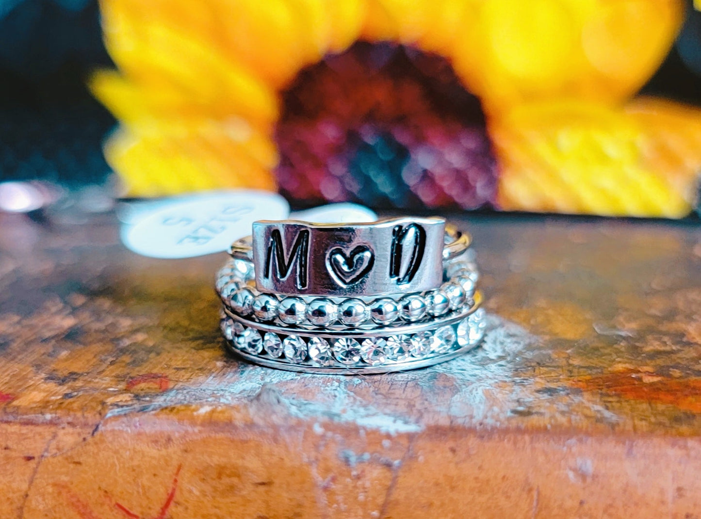 Plate Style Handstamped Ring