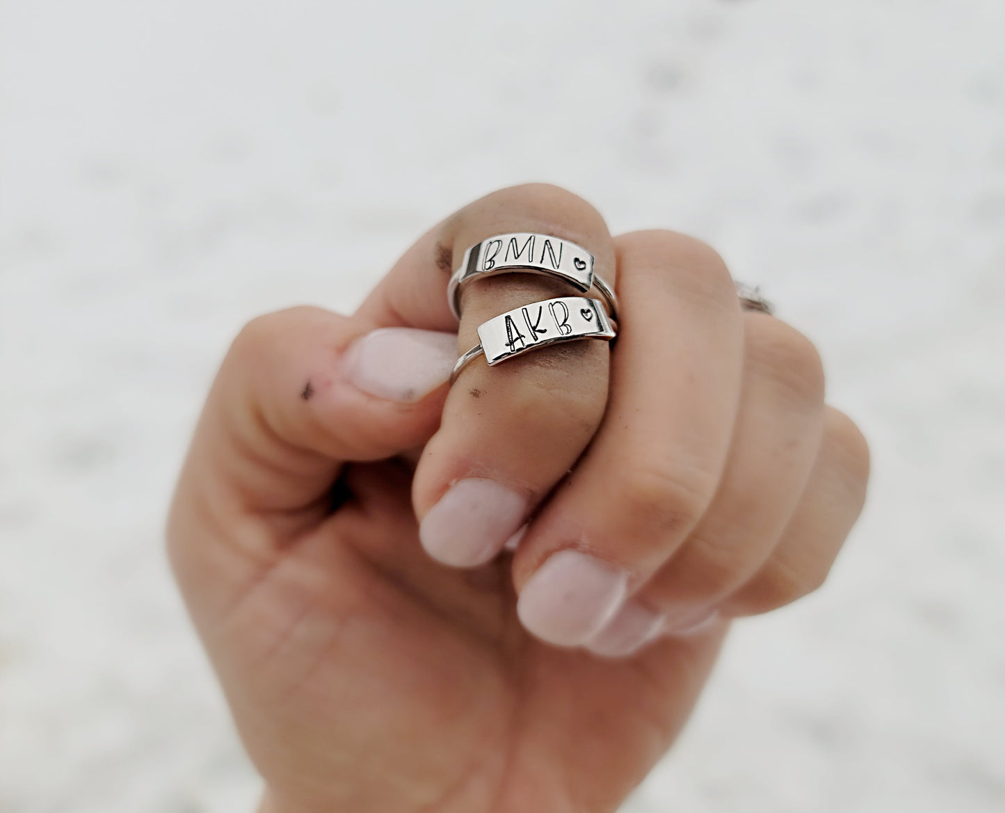 Plate Style Handstamped Ring