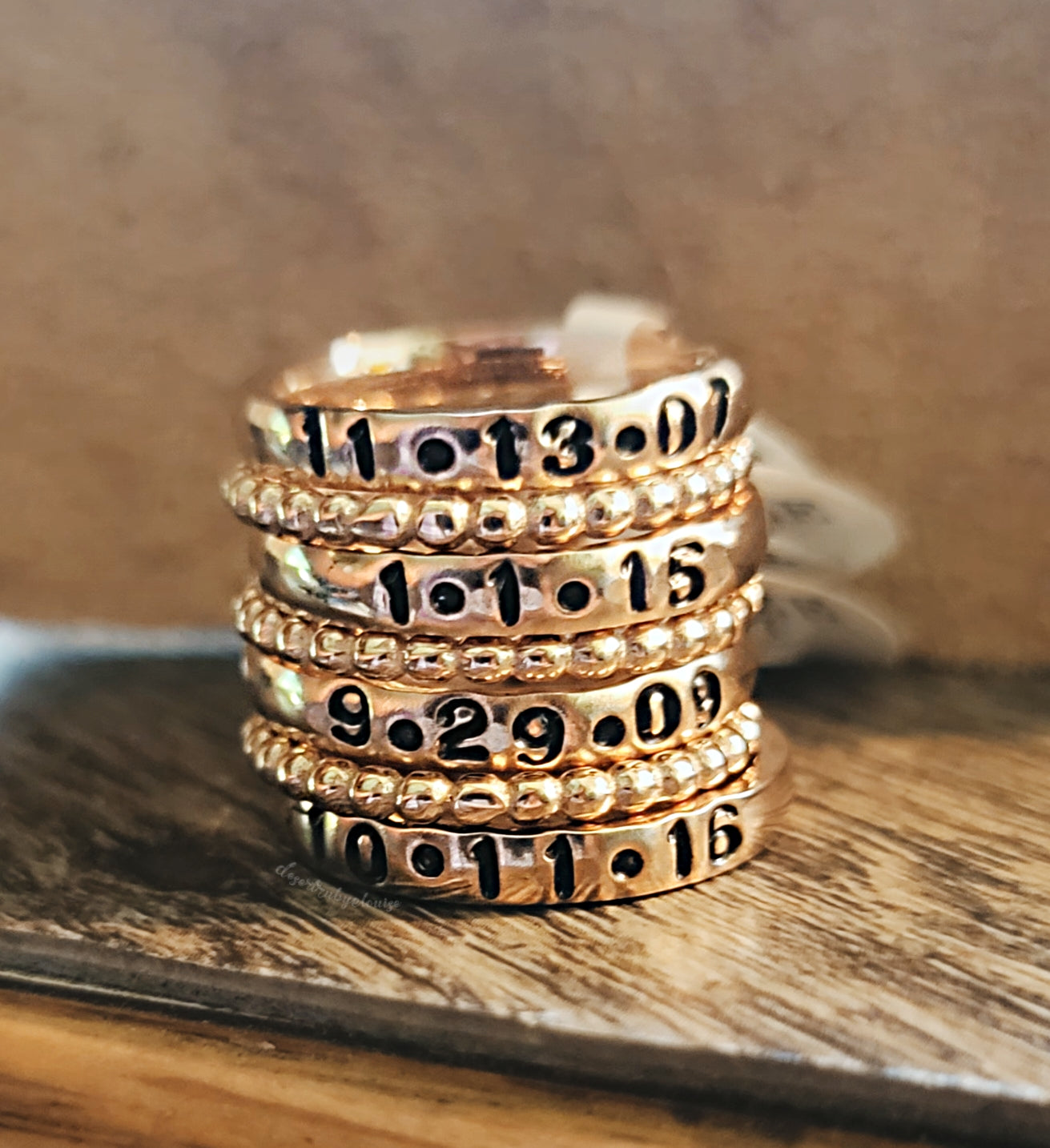 3mm Handstamped Stacking Ring
