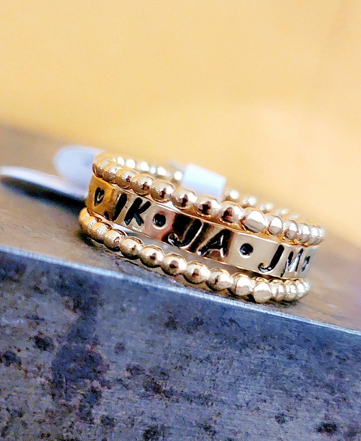 FLAT 3mm Handstamped Stacking Ring
