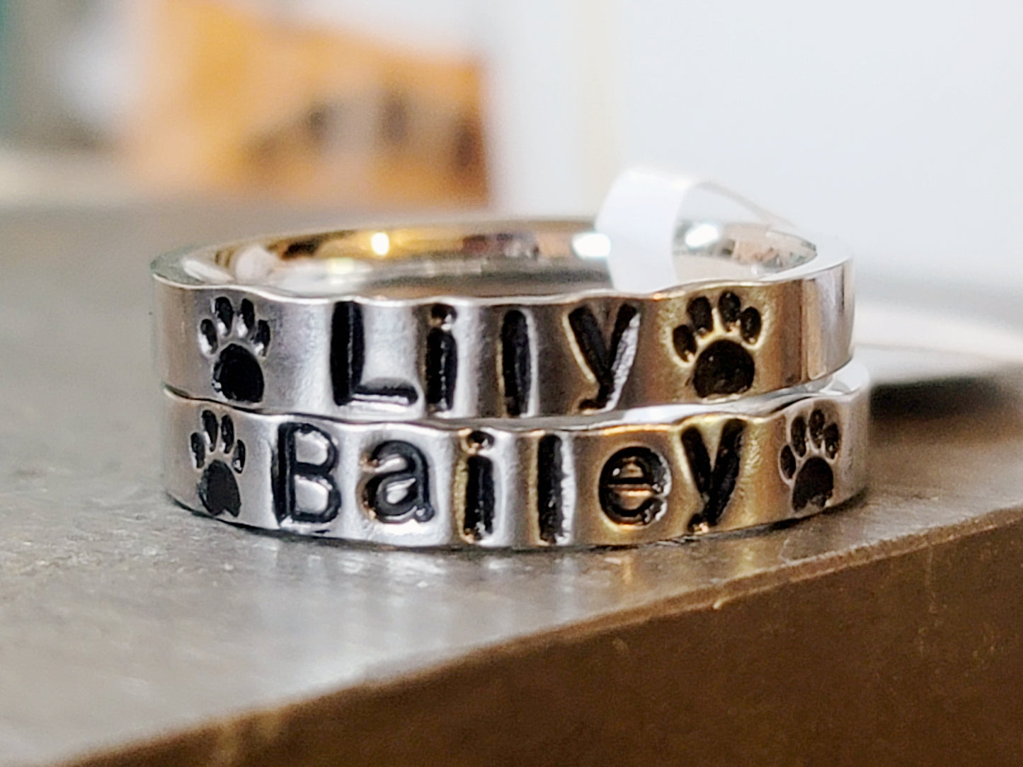 FLAT 3mm Handstamped Stacking Ring