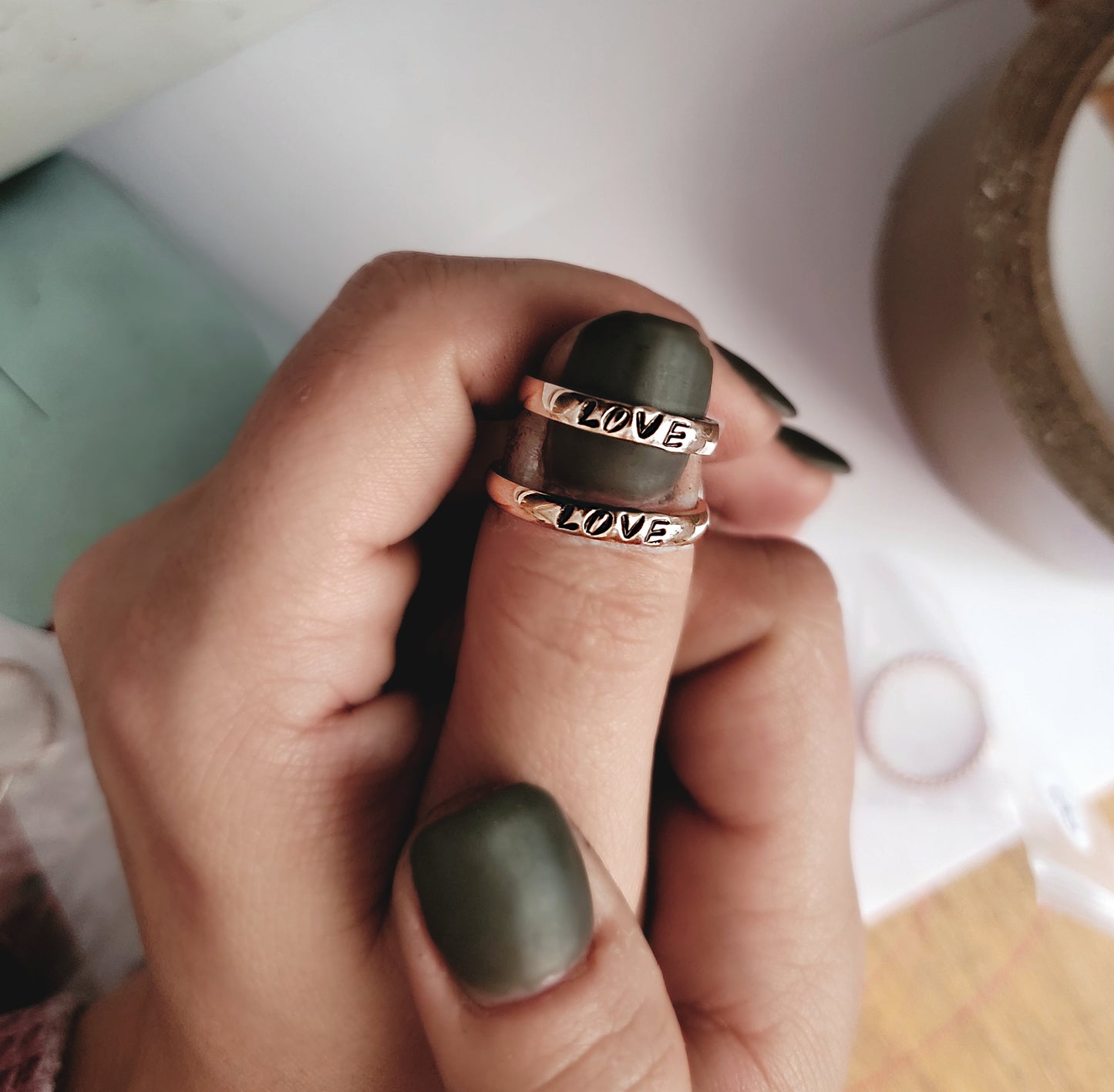 3mm Handstamped Stacking Ring