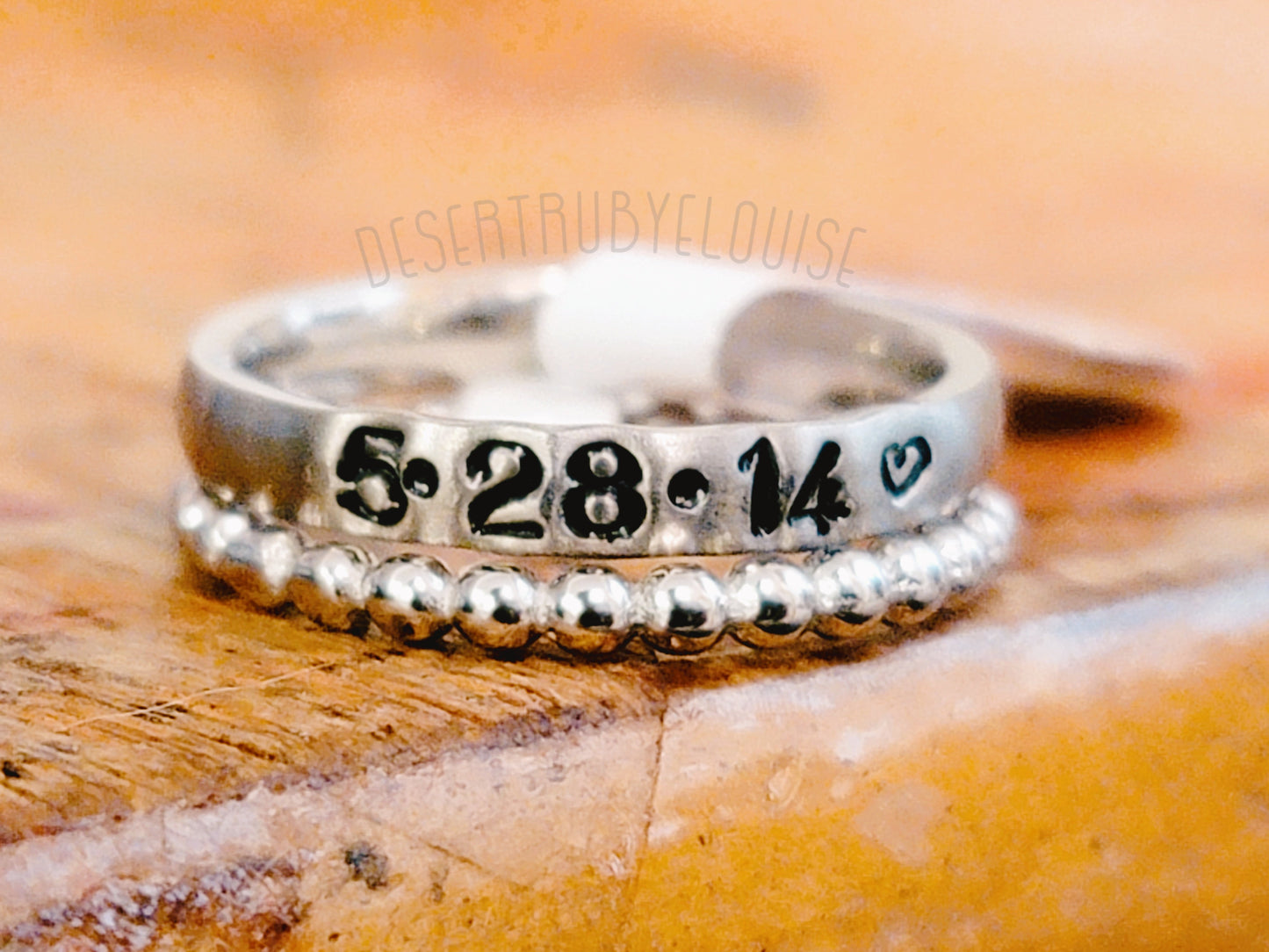 3mm Handstamped Stacking Ring
