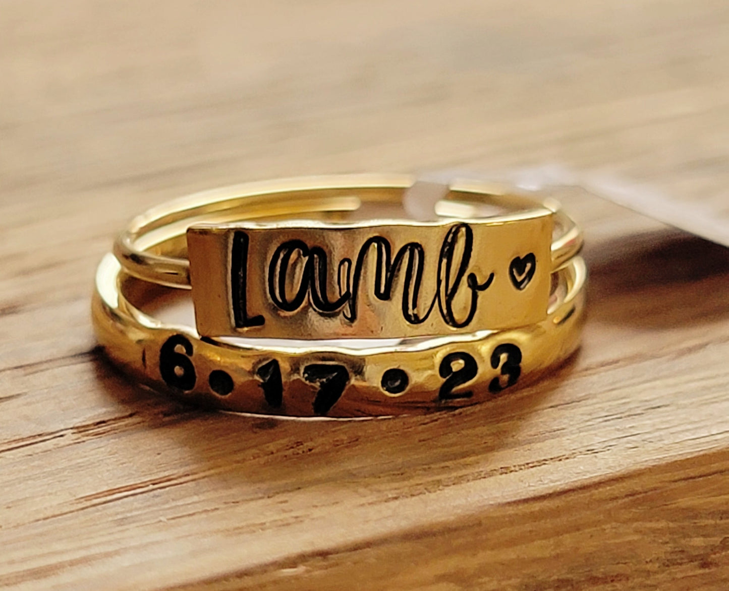 Plate Style Handstamped Ring