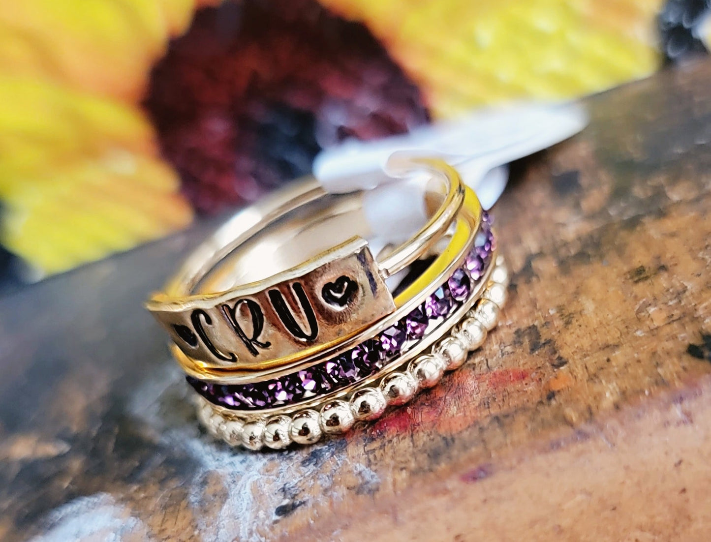 Plate Style Handstamped Ring
