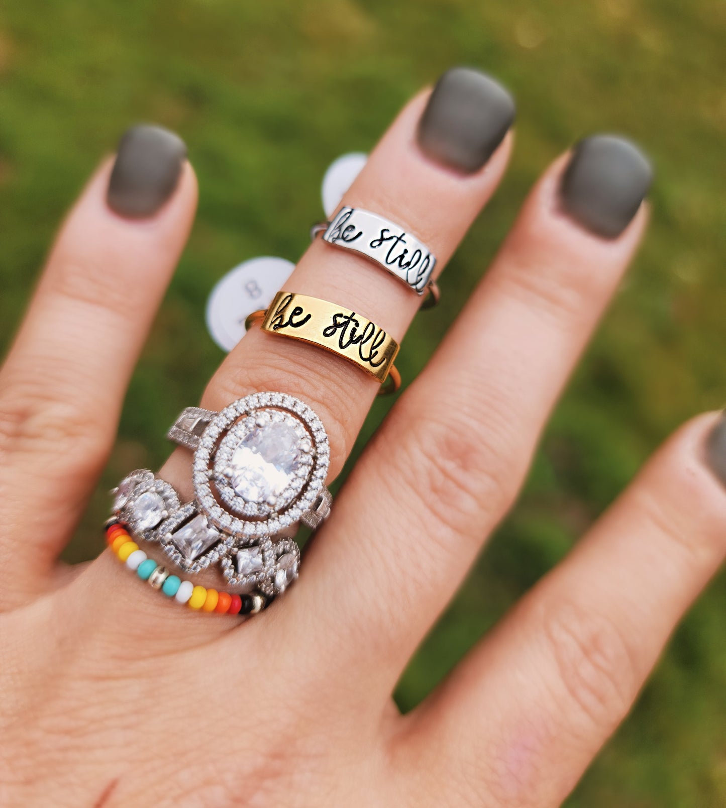Plate Style Handstamped Ring