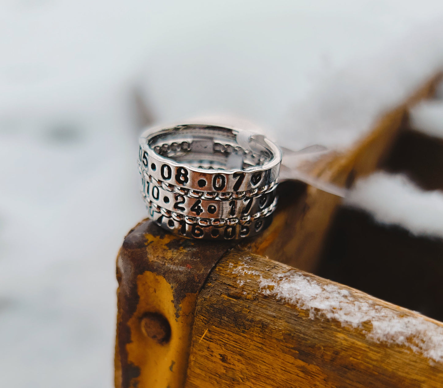 FLAT 3mm Handstamped Stacking Ring