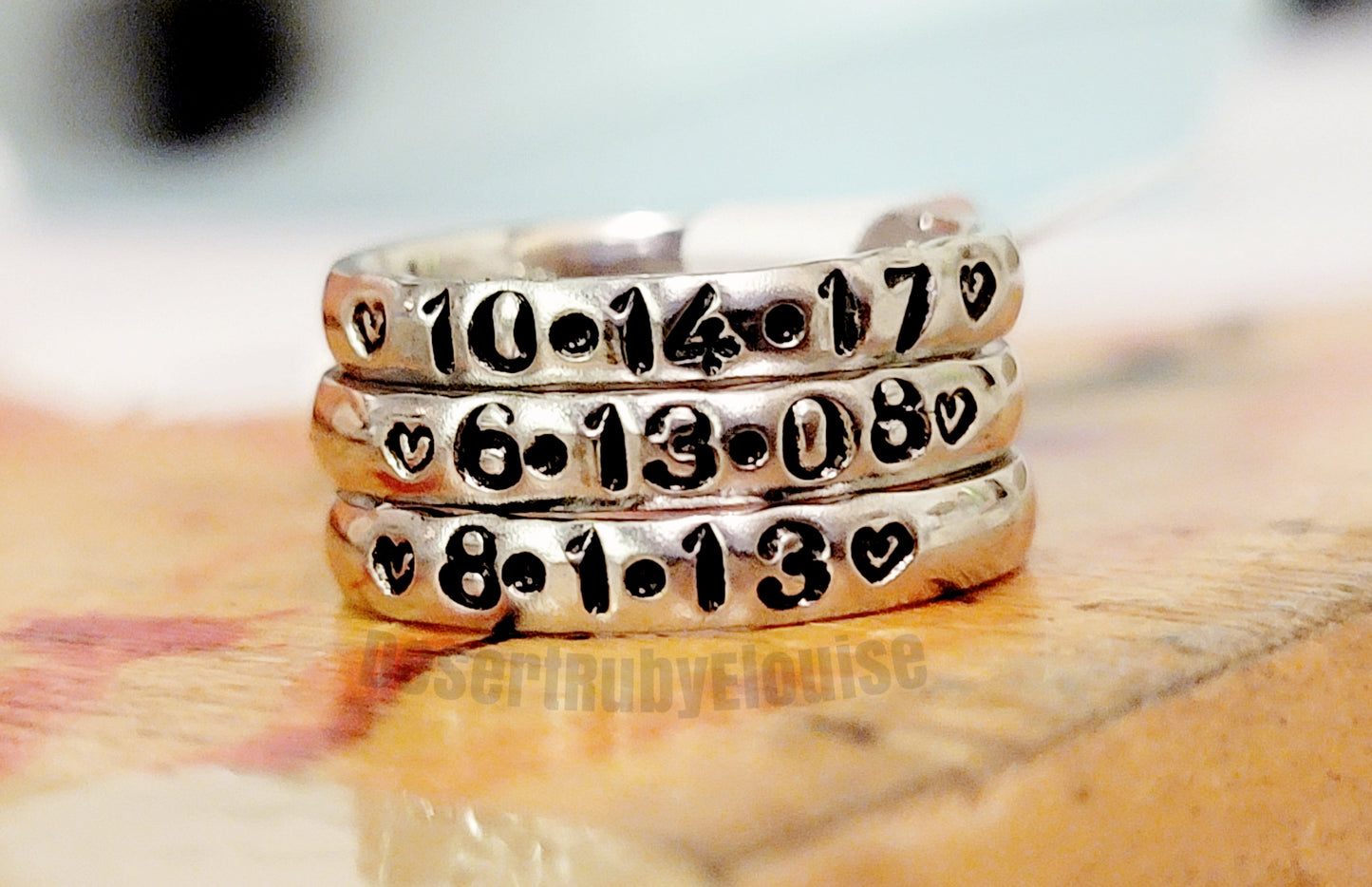 3mm Handstamped Stacking Ring