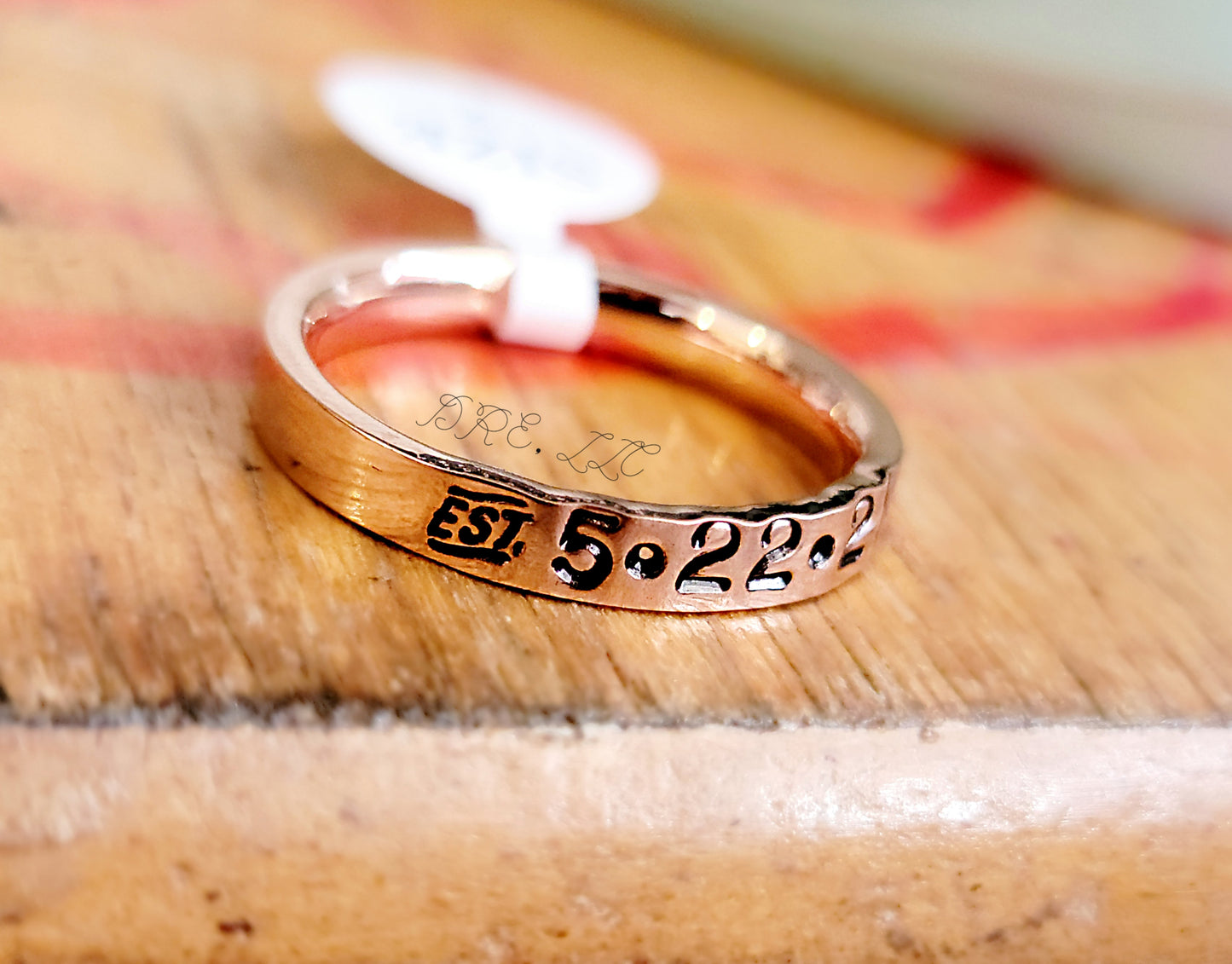FLAT 3mm Handstamped Stacking Ring