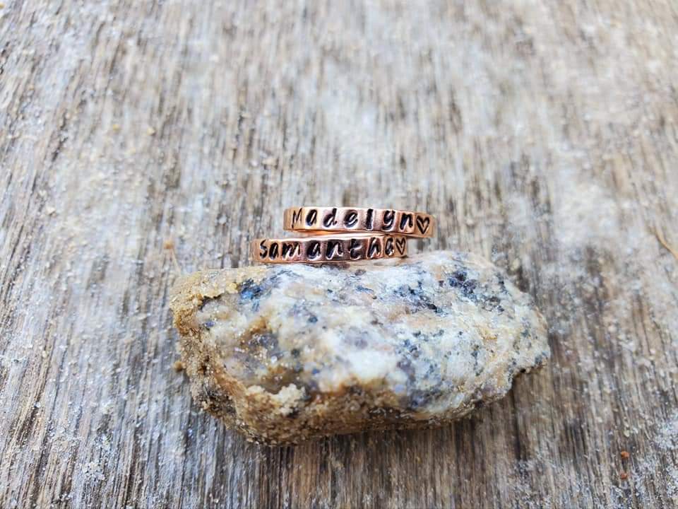 FLAT 3mm Handstamped Stacking Ring