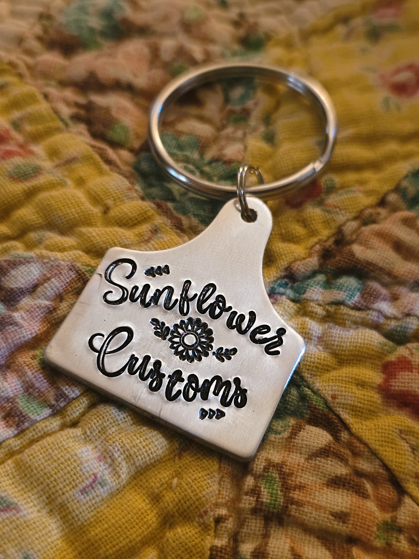 Large Cattle Tag Keyring