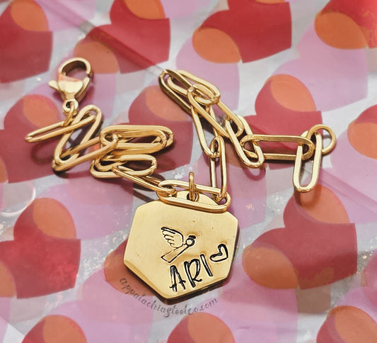 Hex Tag PaperClip Bracelet