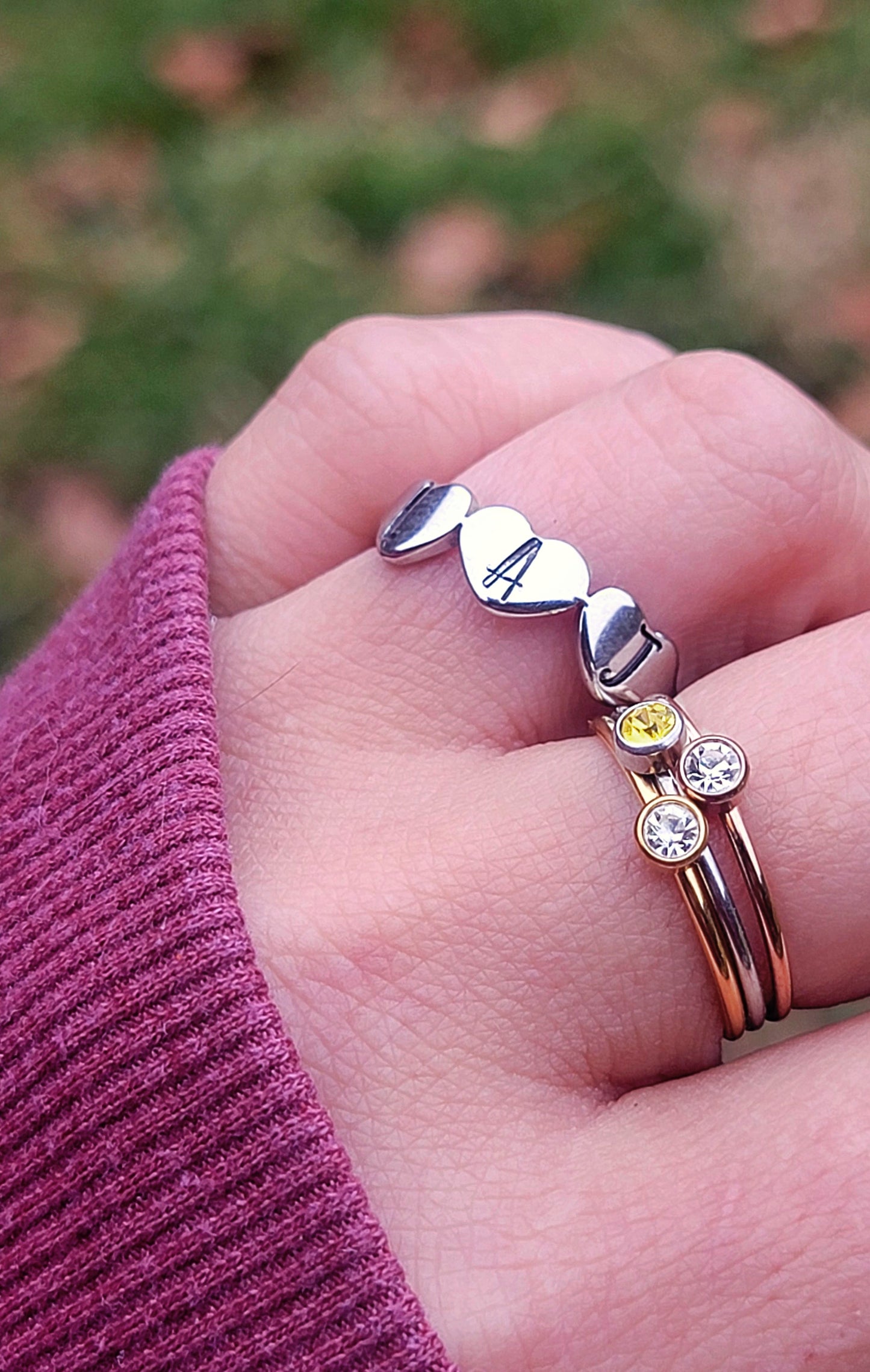 NEW! Birthstone Stacking Ring Gold