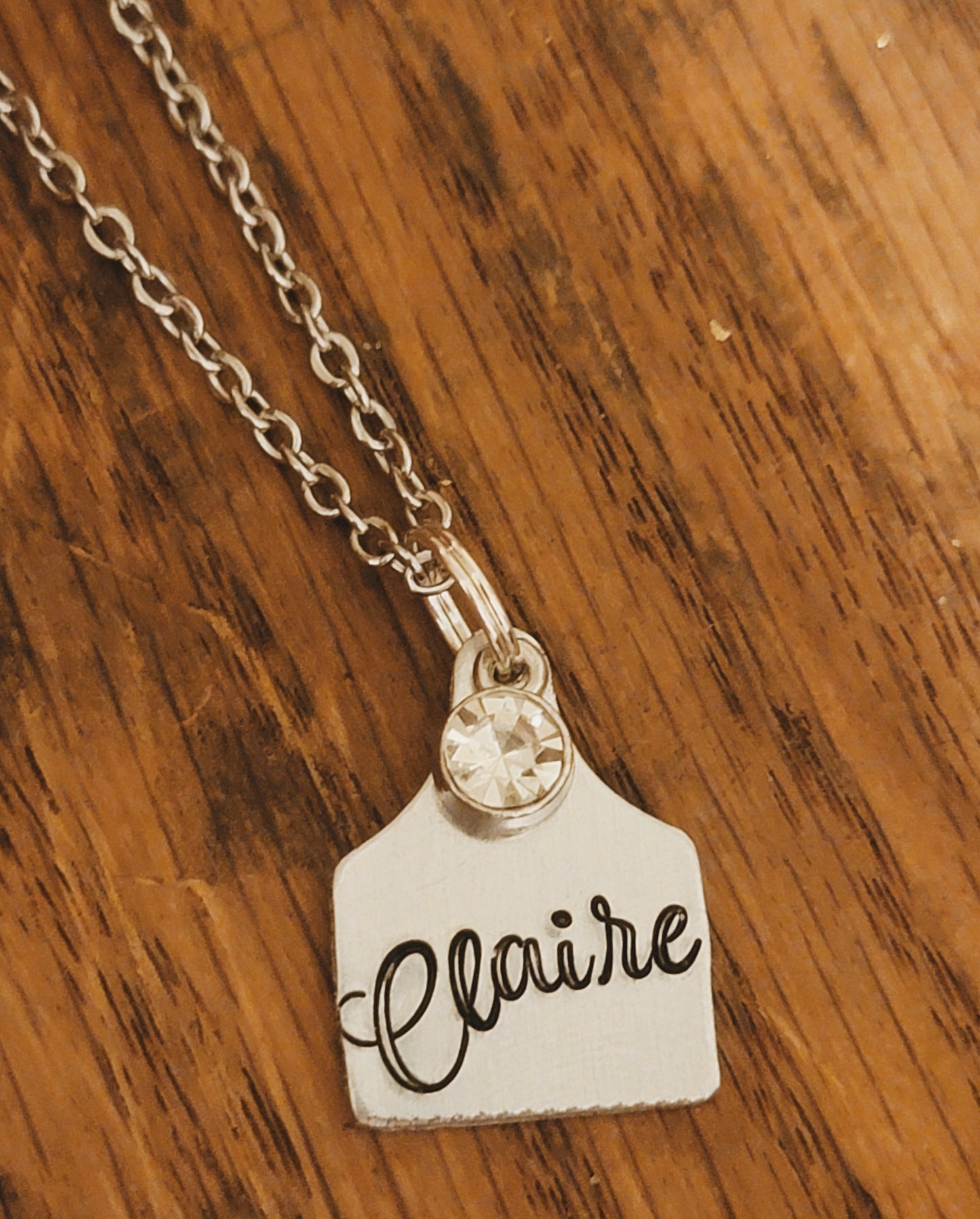 Personalized Cattle Tag Necklace