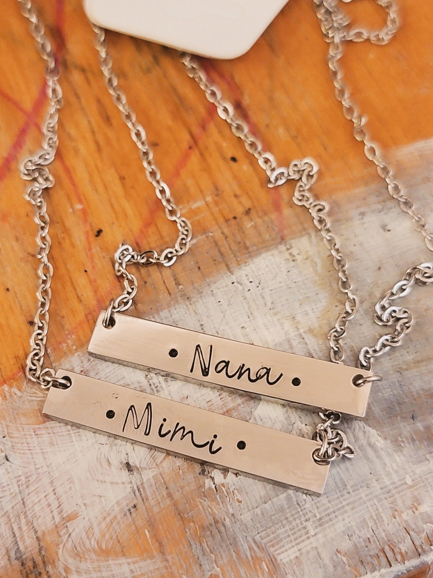 Personalized Cut Out Bar Necklace