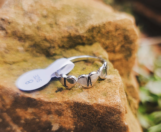 NEW! 3 Heart Stainless Ring