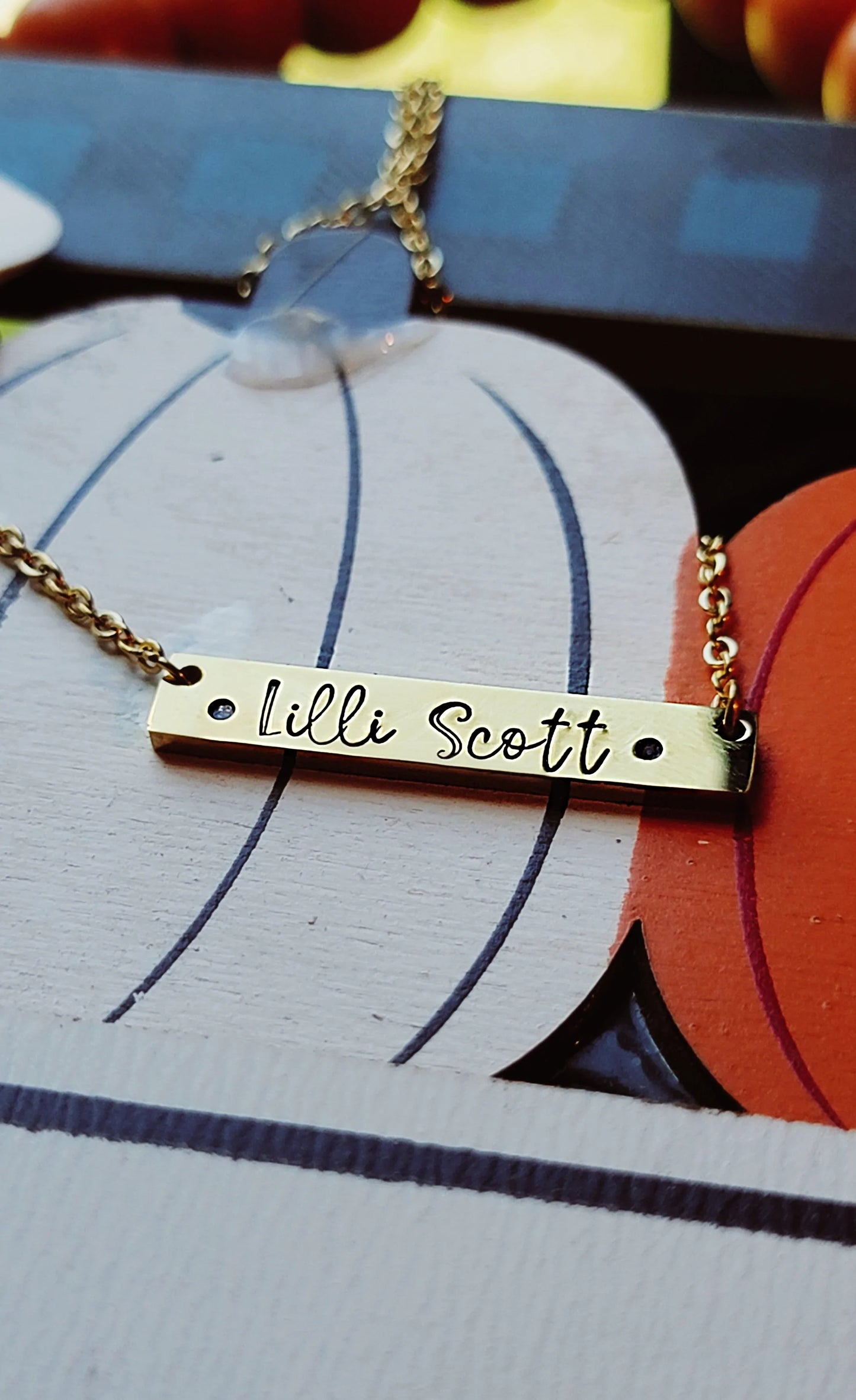 Personalized Cut Out Bar Necklace