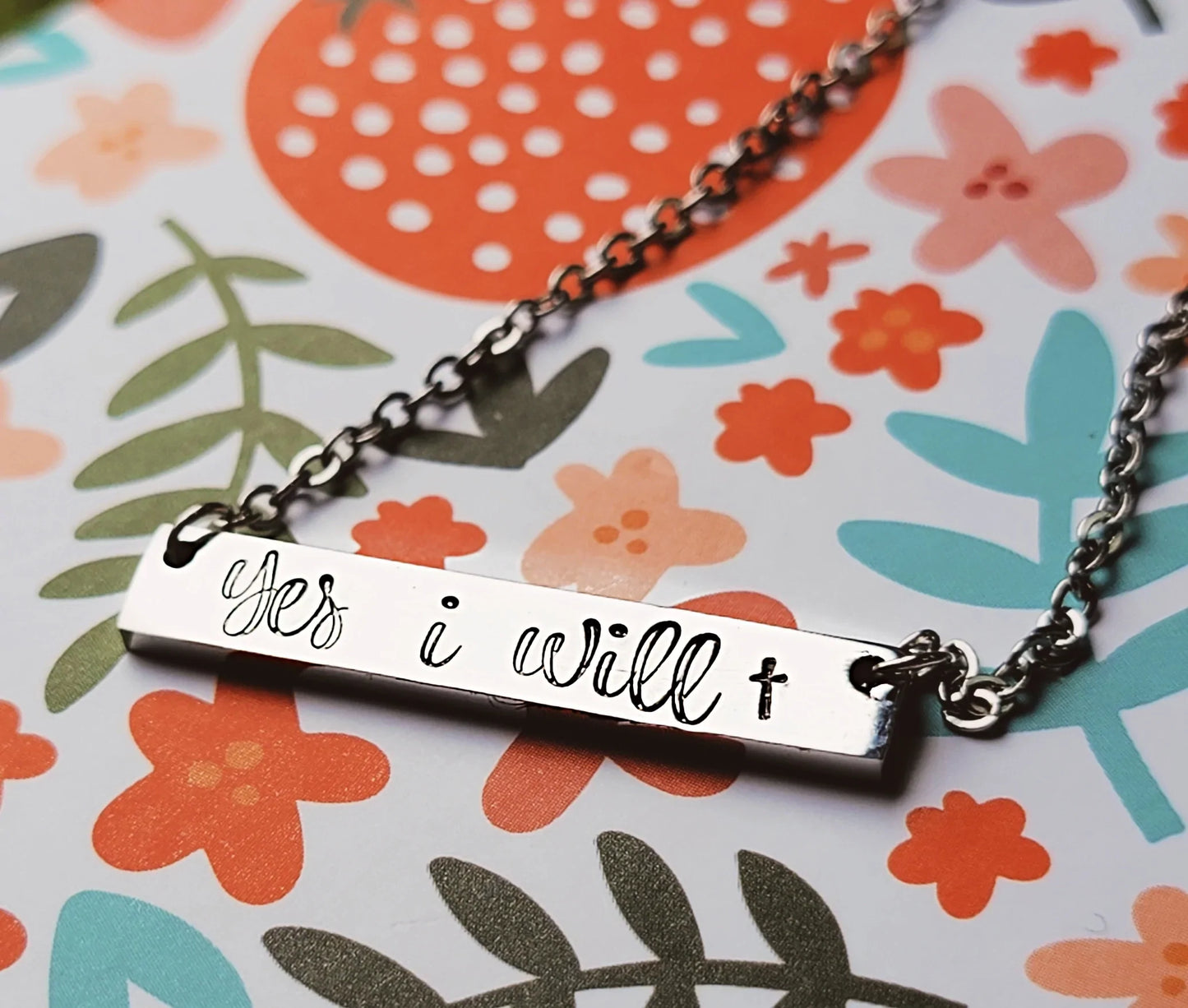 Personalized Cut Out Bar Necklace