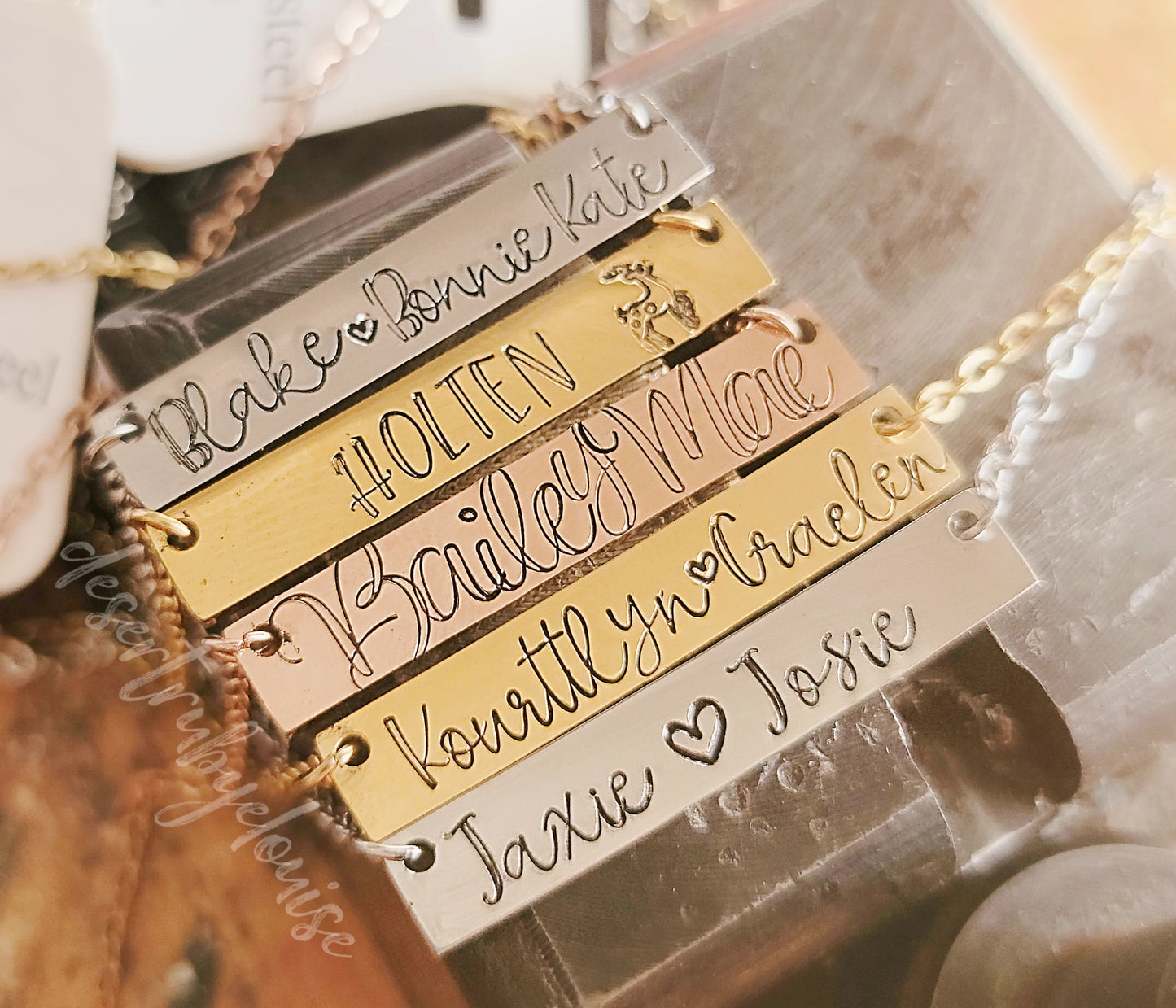 Personalized Cut Out Bar Necklace