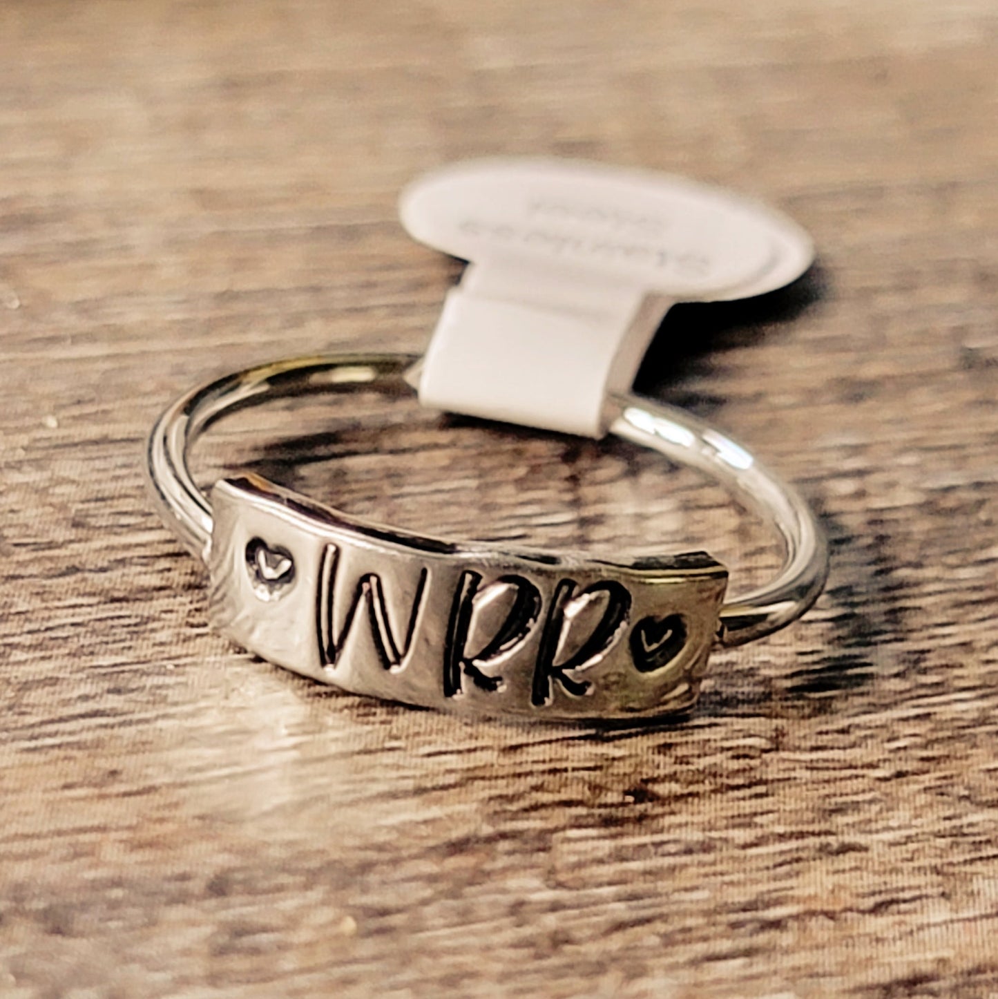 Plate Style Handstamped Ring