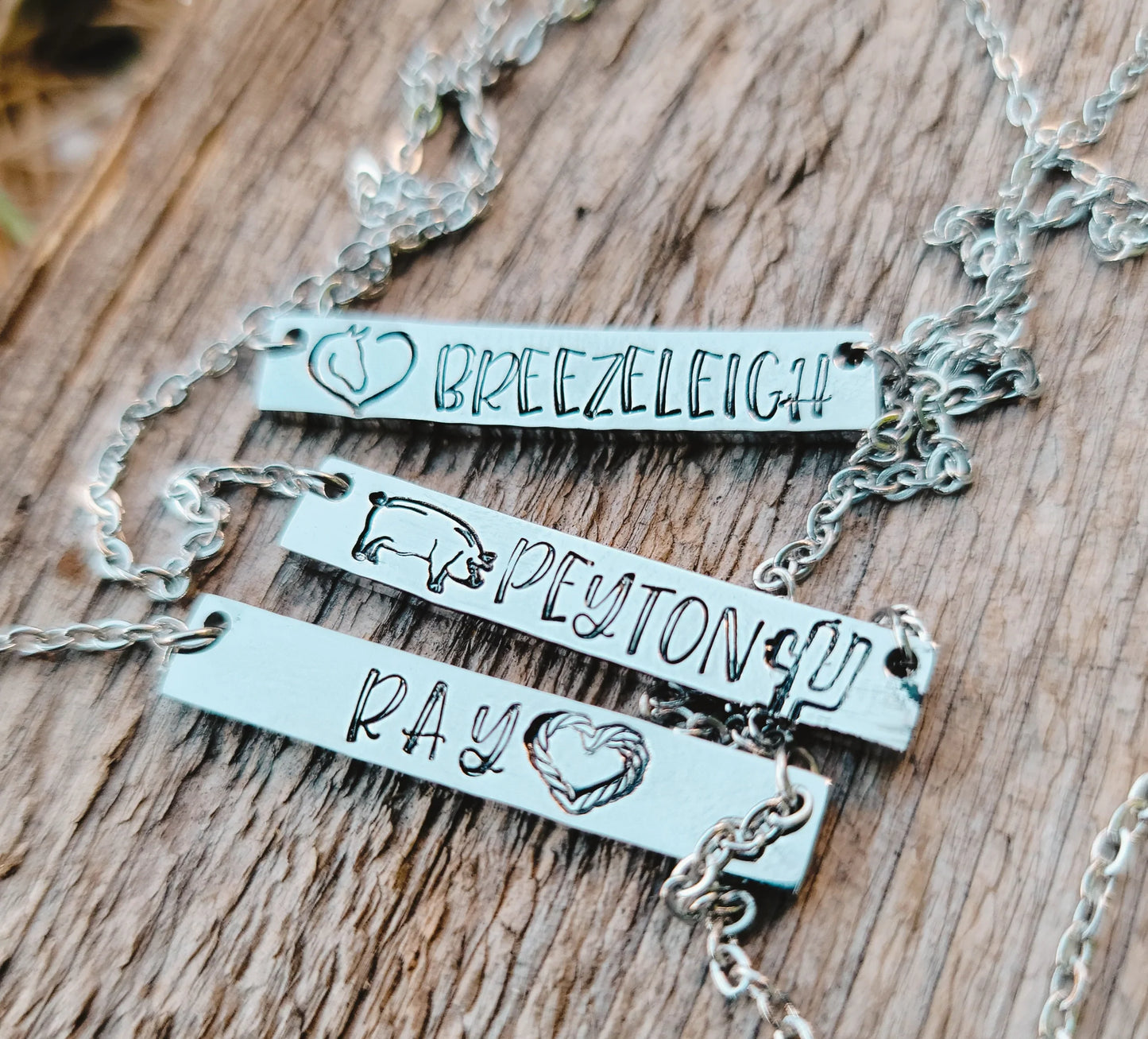 Personalized Cut Out Bar Necklace