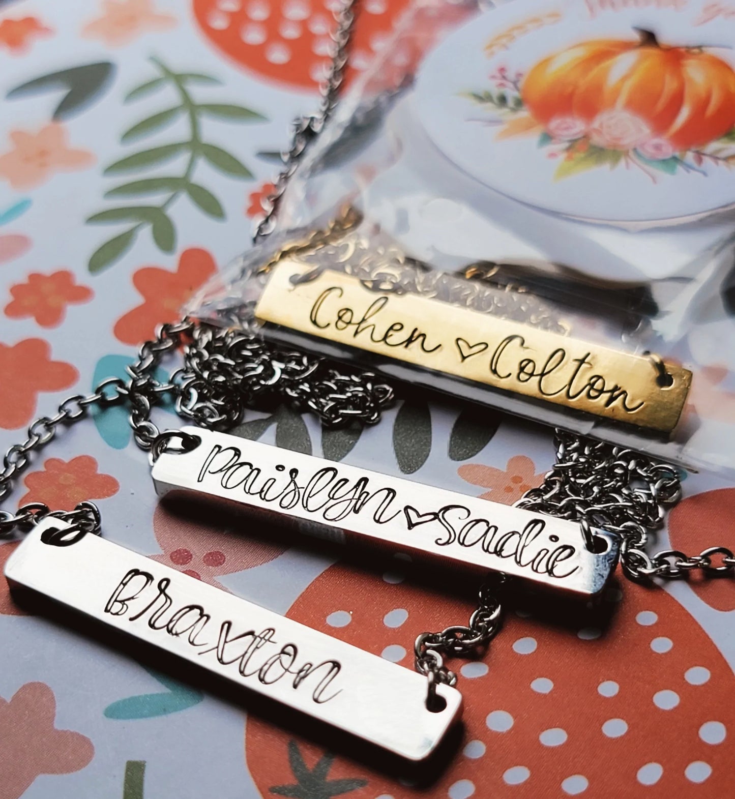 Personalized Cut Out Bar Necklace