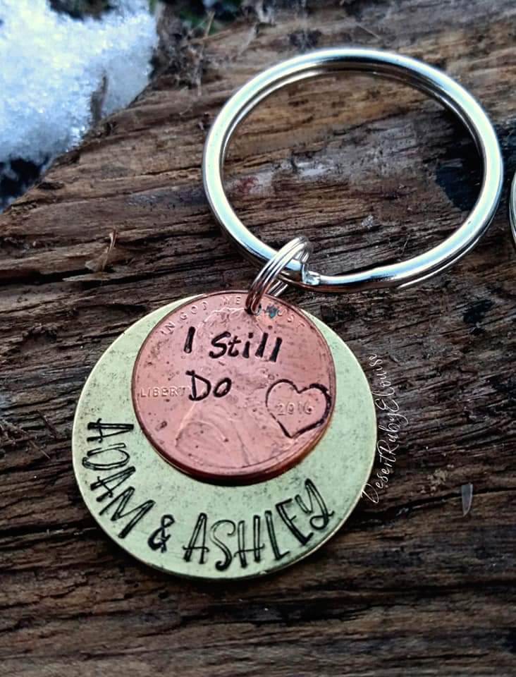 Stacked Penny Keyring