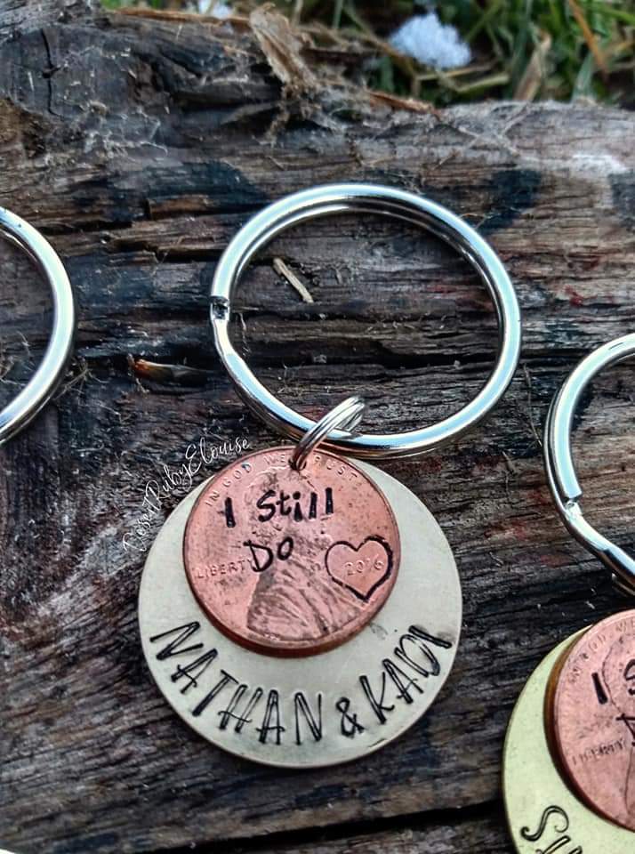 Stacked Penny Keyring