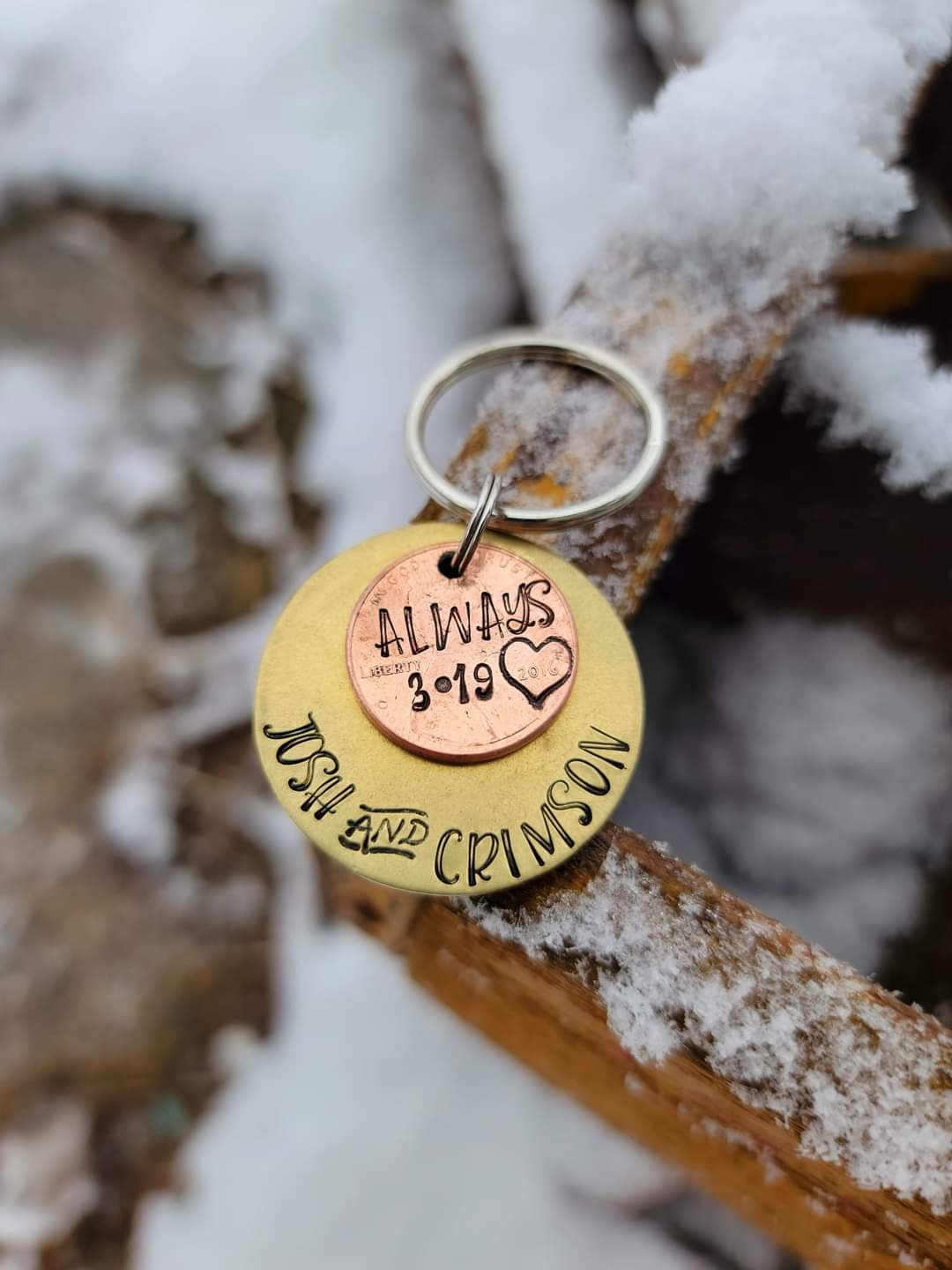 Stacked Penny Keyring