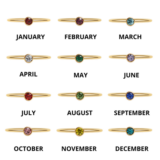 NEW! Birthstone Stacking Ring Gold