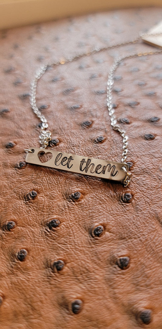 Personalized Cut Out Bar Necklace